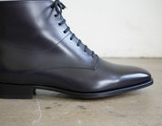 Handmade Mens Fashion Ankle Leather Boot, Men Black Lace Up Boot, Mens Boot