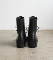 Handmade Mens Fashion Black Knee High Military Boots Men Black Combat Boots - back-view