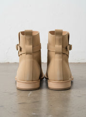 Handmade Mens Fashion Jodhpur Boots, Mens Beige Color Jodhpur Ankle Boots - back-view