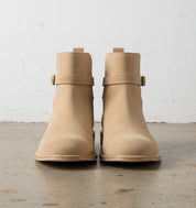 Handmade Mens Fashion Jodhpur Boots, Mens Beige Color Jodhpur Ankle Boots - front-view