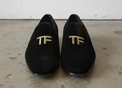 Handmade Mens Fashion Velvet Shoes, Men Casual Velvet Embroidered Slipper - front-view