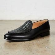 Handmade Men's Ful Grain Leather Casual Loafers - detail-view-showing-texture