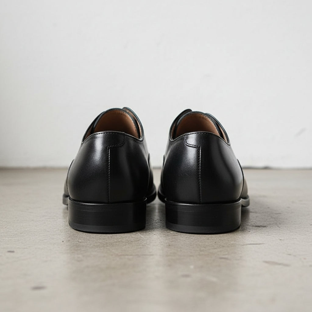 Handmade Men's Full Grain Cow Leather Formal Dress Shoes - back-view