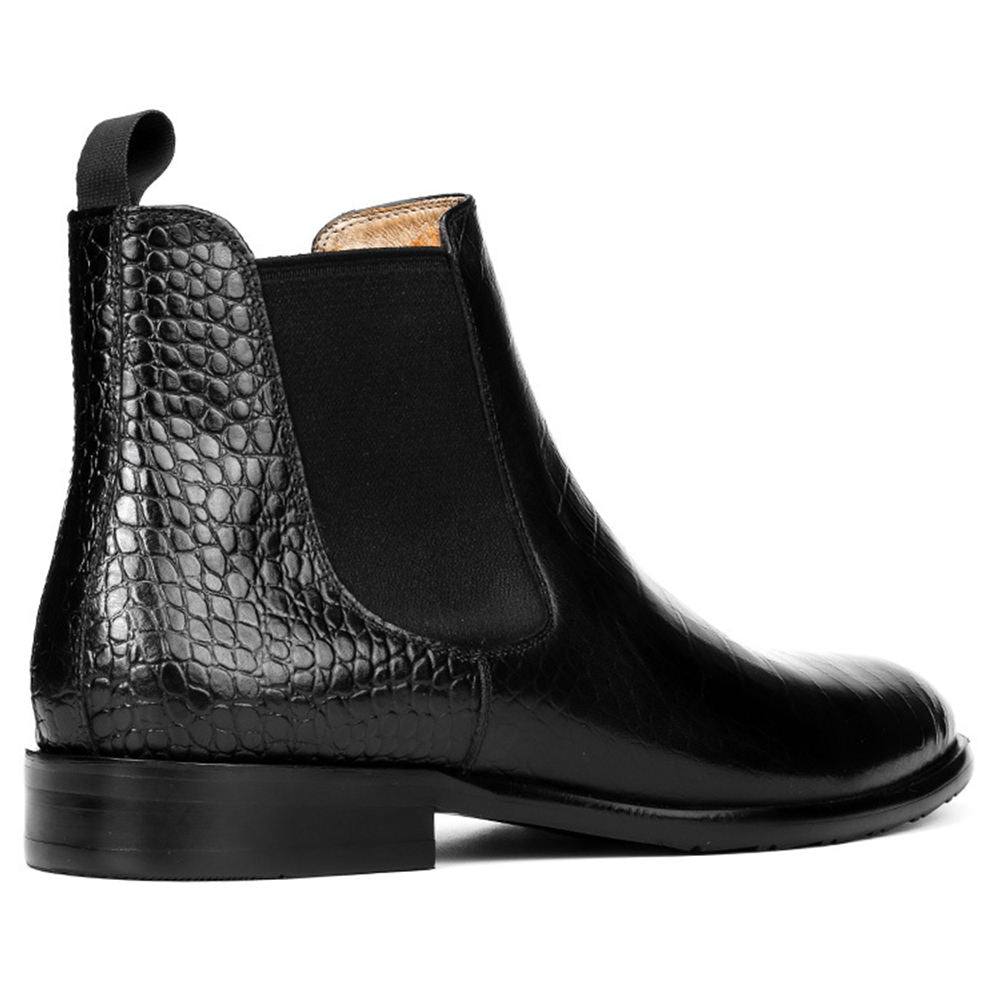 Handmade Men's Full Grain Crocodile Pattern Chelsea Boots – Rebels Market