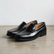 Handmade Men's Full Grain Genuine Leather Penny Loafers - 3-4-right-view