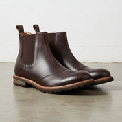 Handmade Men's Full Grain Leather Brogue Chelsea Boots - 3-4-right-view