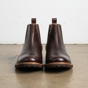 Handmade Men's Full Grain Leather Brogue Chelsea Boots - front-view