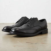 Handmade Men's Full Grain Leather Brogue Dress Shoes - 3-4-right-view