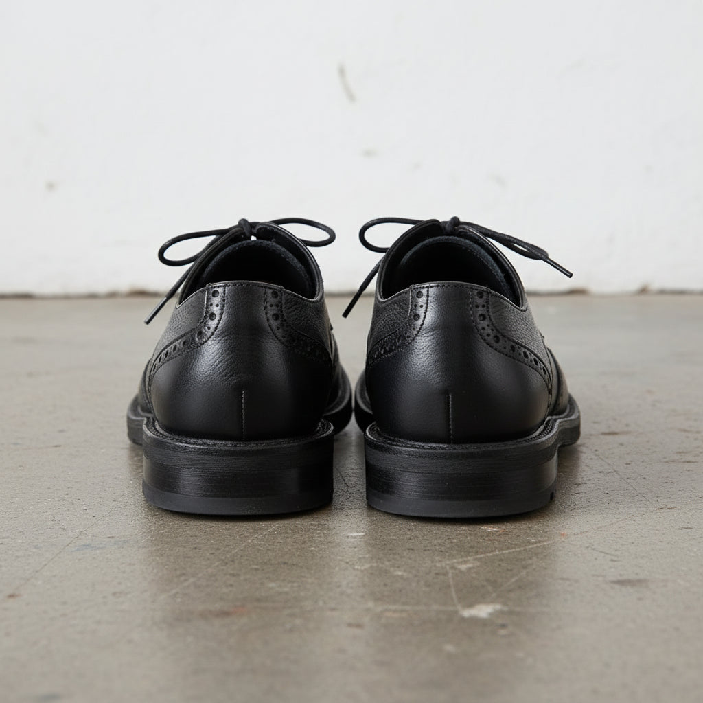 Handmade Men's Full Grain Leather Brogue Dress Shoes - back-view