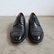 Handmade Men's Full Grain Leather Brogue Dress Shoes - front-view