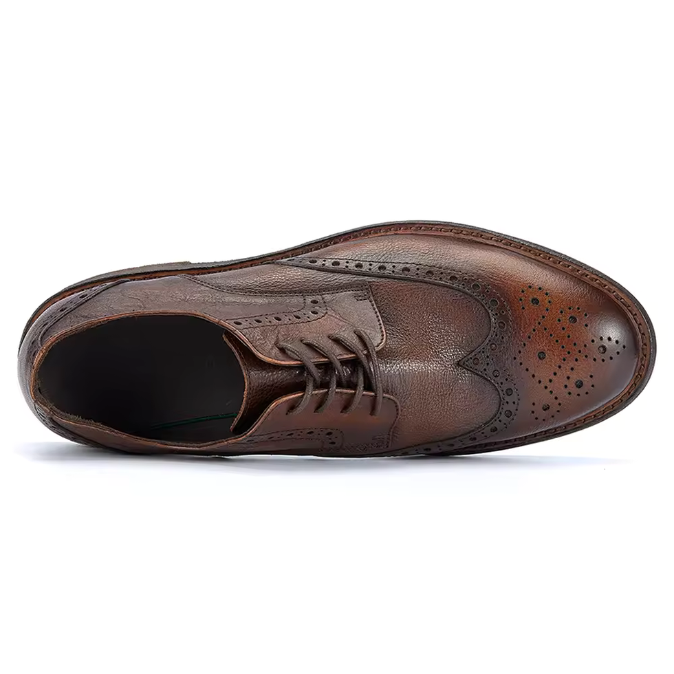 Men's Carved Brogue Leather Dress Shoes