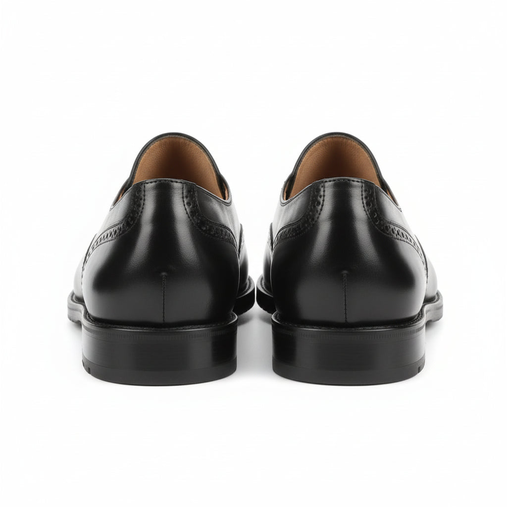 Handmade Men's Full Grain Leather Brogue Formal Dress Shoes - back-view