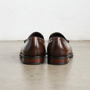 Handmade Men's Full Grain Leather Brogue Loafers - back-view