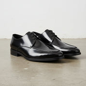 Handmade Men's Full Grain Leather Brogue Shoes - angle-view-showing-depth