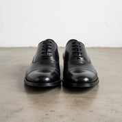 Handmade Men's Full Grain Leather Cap Toe Formal Dress Shoes - front-view