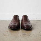 Handmade Men's Full Grain Leather Cap-Toe Oxford Shoes - front-view