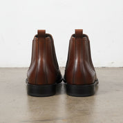 Handmade Men's Full Grain Leather Casual Chelsea Boots - back-view