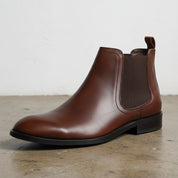 Handmade Men's Full Grain Leather Casual Chelsea Boots - detail-view-showing-texture