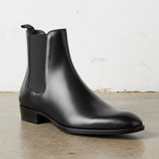 Handmade Men's Full Grain Leather Classic Chelsea Boots - detail-view-showing-texture