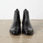 Handmade Men's Full Grain Leather Classic Chelsea Boots - front-view