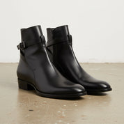 Handmade Men's Full Grain Leather Classic Dress Boots - 3-4-right-view