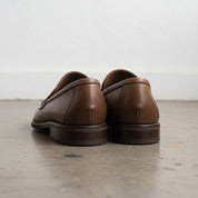 Handmade Men's Full Grain Leather Classic Loafer Shoes - back-view