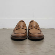 Handmade Men's Full Grain Leather Classic Loafer Shoes - front-view