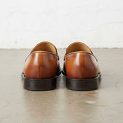 Handmade Men's Full Grain Leather Classic Loafers - back-view