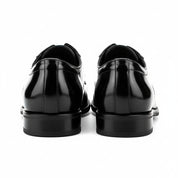 Handmade Men's Full Grain Leather Derby Shoes - back-view