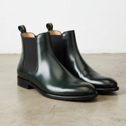 Handmade Men's Full Grain Leather Dress Boots - 3-4-right-view