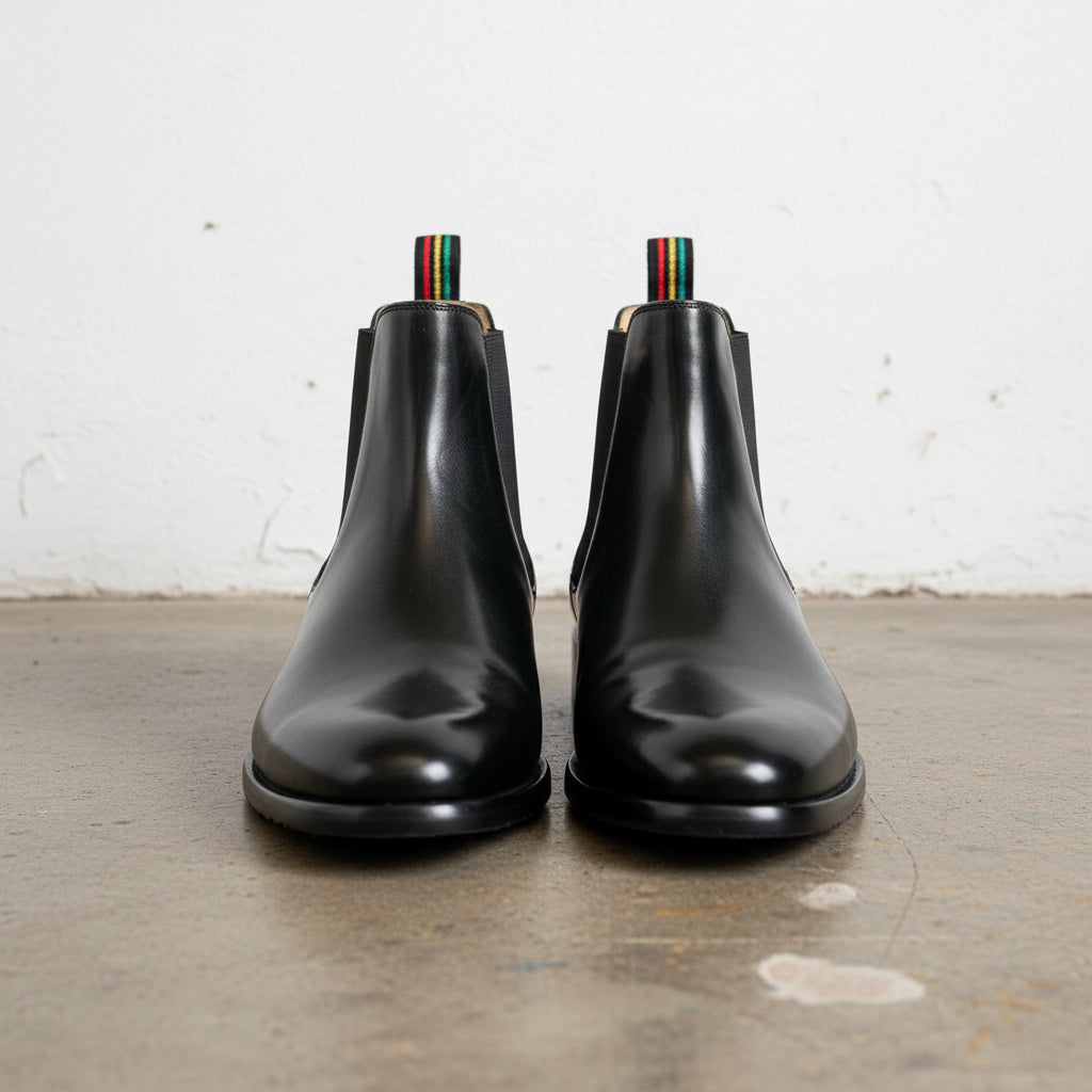 Handmade Men's Full Grain Leather Dress Boots - front-view