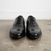 Handmade Men's Full Grain Leather Elegant Derby Dress Shoes - front-view