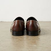 Handmade Men's Full Grain Leather Elegant Loafers - back-view