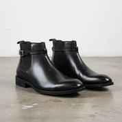 Handmade Men's Full Grain Leather Jodhpur Boots - angle-view-showing-depth