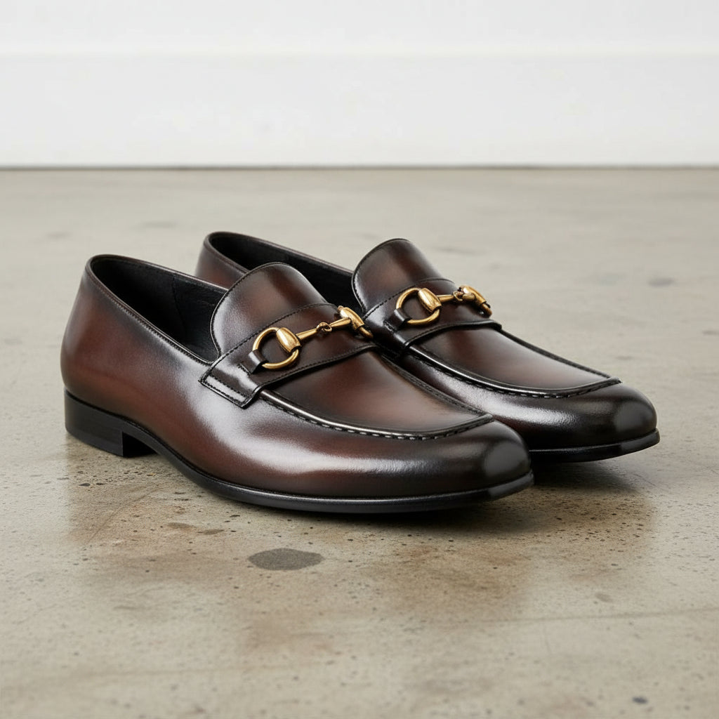 Handmade Men's Full Grain Leather Modern Loafers - 3-4-right-view