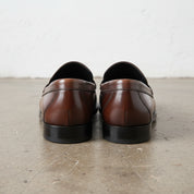 Handmade Men's Full Grain Leather Penny Loafer Shoe - back-view