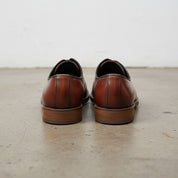 Handmade Men's Full Grain Leather Perforated Derby Dress Shoes - back-view