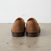 Handmade Men's Full Grain Leather Suede Casual Loafers - back-view