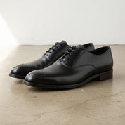 Handmade Men's Full Grain Leather Suede Dress Shoes - angle-view-showing-depth