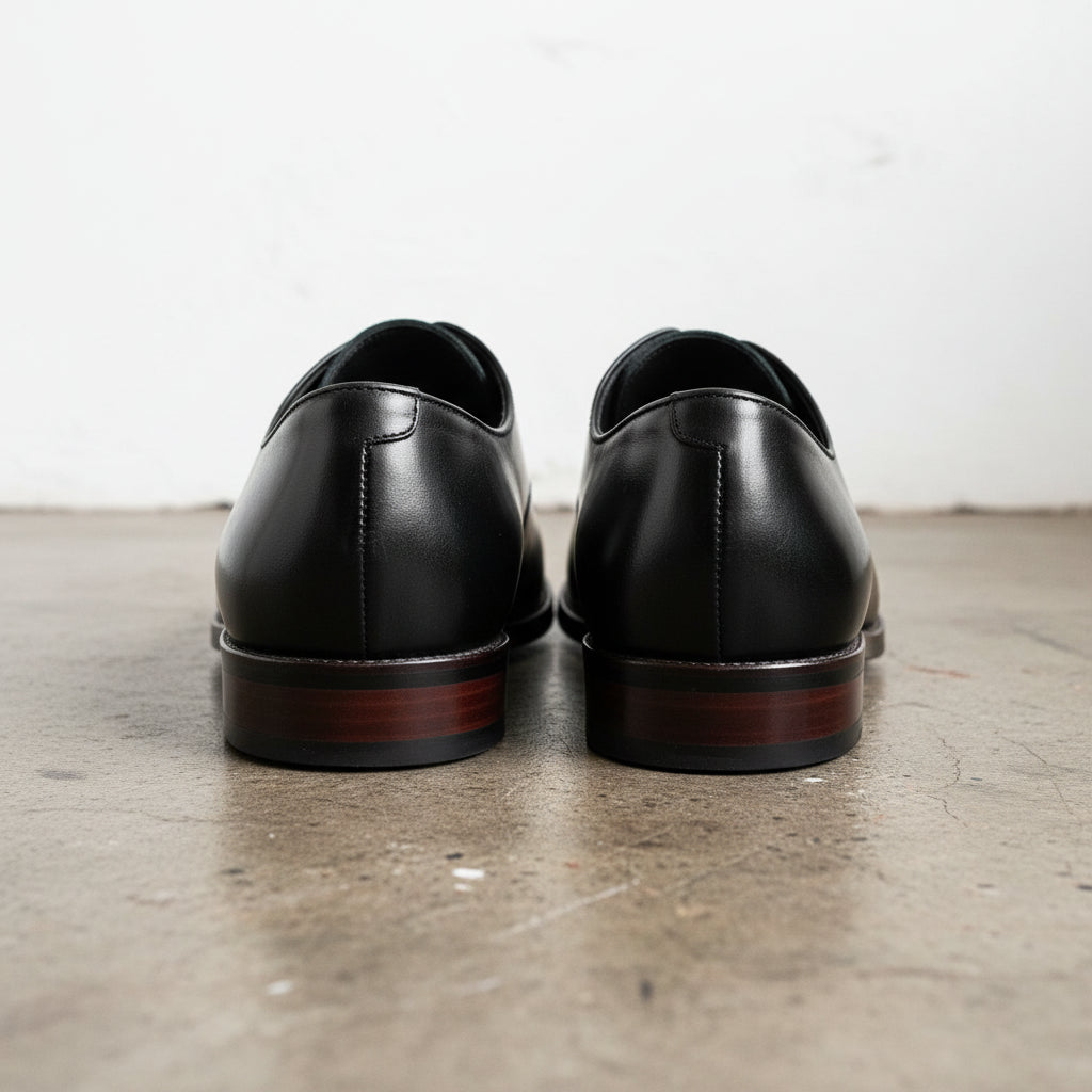 Handmade Men's Full Grain Leather Suede Dress Shoes - back-view