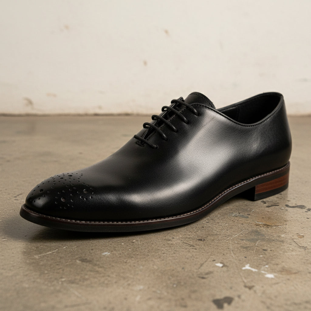 Handmade Men's Full Grain Leather Suede Dress Shoes - detail-view-showing-texture