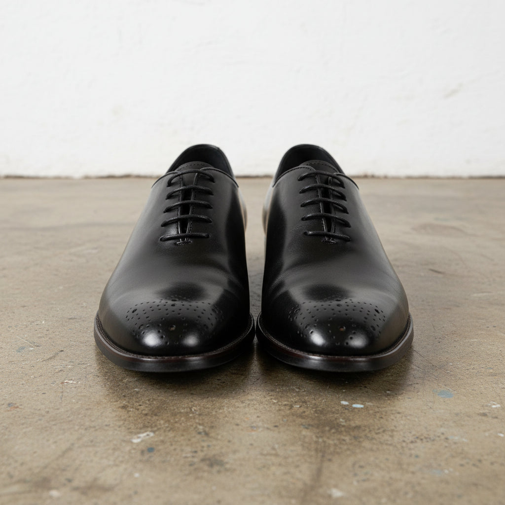 Handmade Men's Full Grain Leather Suede Dress Shoes - front-view