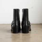 Handmade Men's Full Grain Leather Western Style Boots - back-view