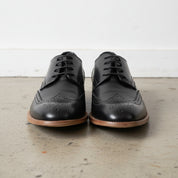 Handmade Men's Full Grain Leather Wingtip Dress Shoes - front-view