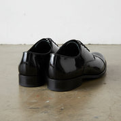 Handmade Men's Full Grain Patent Leather Formal Dress Shoes - back-view