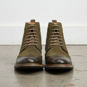 Handmade Men's Full Grain Premium Leather Brogue Boots - front-view