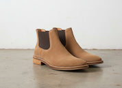 Handmade Men's Full Grain Suede Chelsea Boots - 3-4-right-view