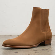Handmade Men's Full Grain Suede Chelsea Boots - detail-view-showing-texture