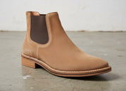 Handmade Men's Full Grain Suede Chelsea Boots - detail-view-showing-texture