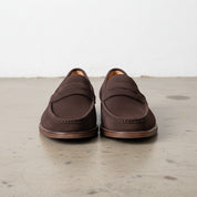 Handmade Men's Full Grain Suede Tassel Loafers - Classic Style - front-view